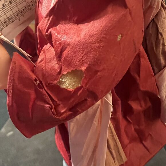 APEX Paper Mache Christmas Carolers Young Lady Red Dickens Vtg Holiday Decor - Picture 9 of 15